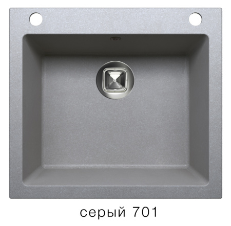 Мойка TOLERO - Серый 555х500х200мм прямоугольный 1 чаша Polygran R-111