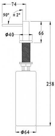 Дозатор для жидкого мыла  500 Антрацит с колбой в столешницу Ewigstein