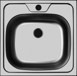 Мойка Классика - Матовый 480х480х155мм квадратный 1 чаша 0,6 мм (большой слив) БЕЗ СИФОНА UKINOX CLM