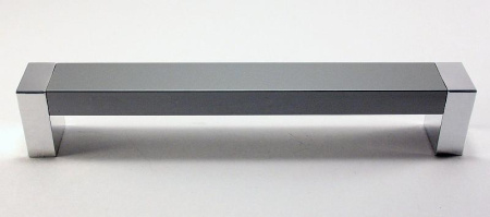 С18 Ручка скоба 192 мм Хром + металлик Пластик Алди