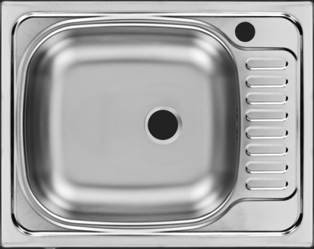 Мойка Классика - Матовый 560х435х140мм прямоугольный 1 чаша правый 0,6 мм (малый слив) БЕЗ СИФОНА UK