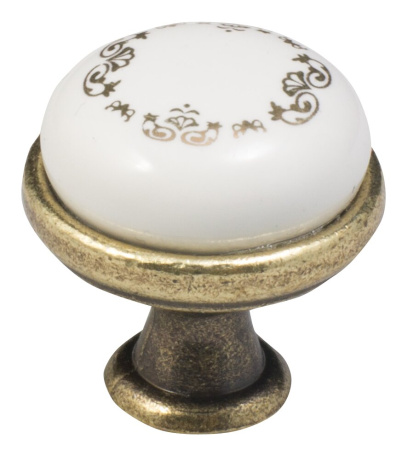 FF Н0033426 Ручка кнопка Золотой оргамент Керамика AMIX