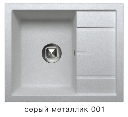 Мойка TOLERO - Серый металлик 595х495х200мм прямоугольный 1 чаша Polygran R-107